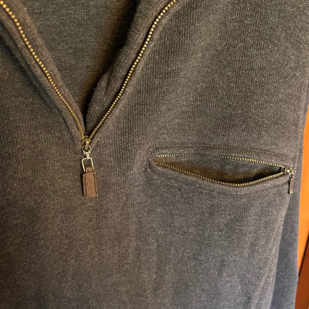 Men’s L Pendleton Quarter Zip Pullover Charcoal G… - image 5